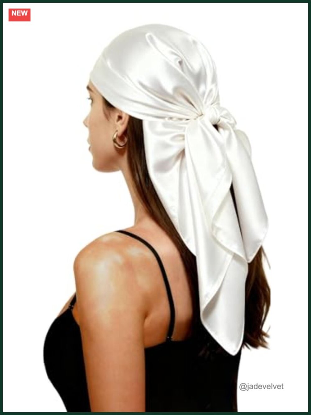 Silk-Like Polyester Square Headscarf, Fashion Bandana, Women's Hair Wrap